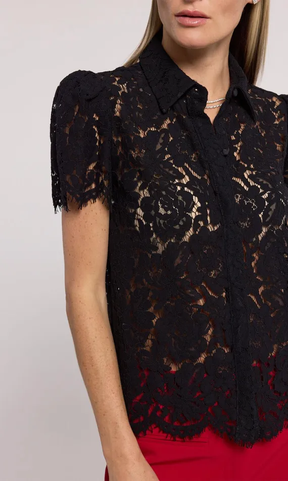 Women Generation Love Clothing Tops Murphy Lace Shirt Black