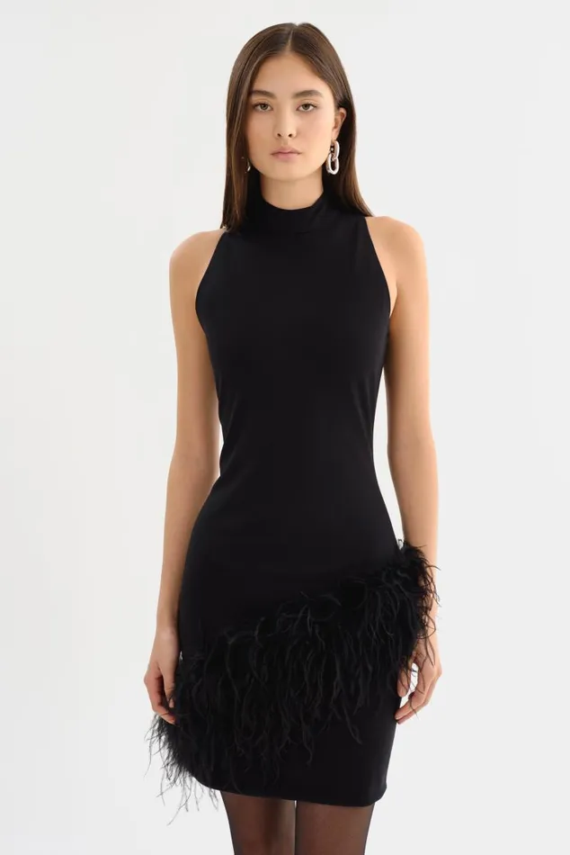 Women GEORGINA Mock Neck Dress Black LAMARQUE Dresses Women GEORGINA Mock Neck Dress Black LAMARQUE Dresses