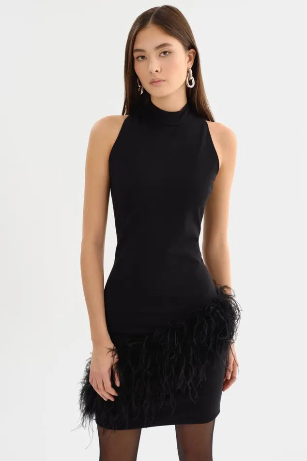 Women GEORGINA Mock Neck Dress Black LAMARQUE Dresses Women GEORGINA Mock Neck Dress Black LAMARQUE Dresses