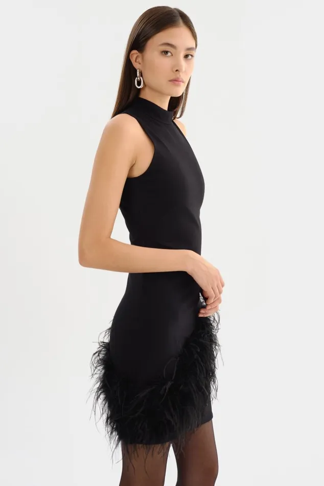Women GEORGINA Mock Neck Dress Black LAMARQUE Dresses Women GEORGINA Mock Neck Dress Black LAMARQUE Dresses