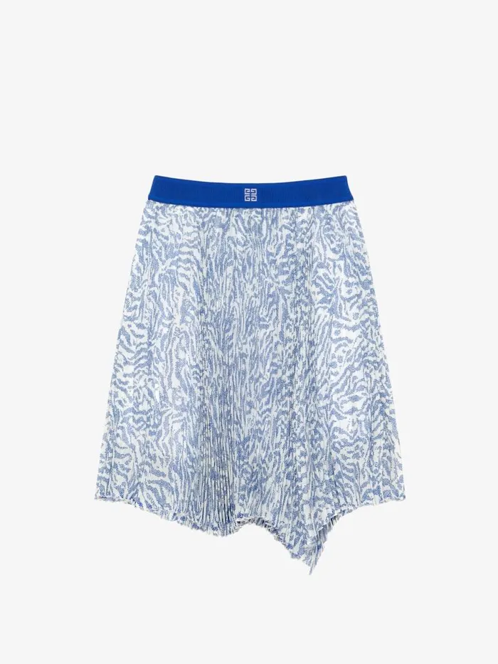 Women Girl 4 To 12 Years Givenchy Asymmetrical Skirt In Zebra Veil Whiteblue Women Girl 4 To 12 Years Givenchy Asymmetrical Skirt In Zebra Veil Whiteblue