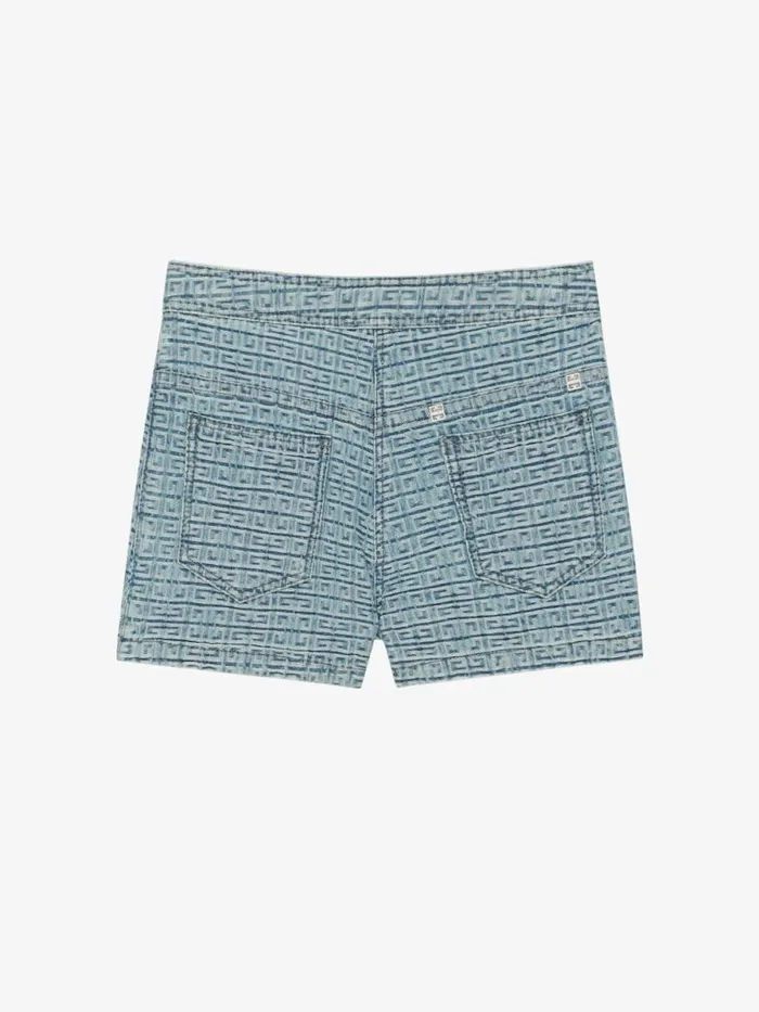 Women Girl 4 To 12 Years Givenchy Asymmetrical Skirt Shorts In 4G Denim Denim Blue
