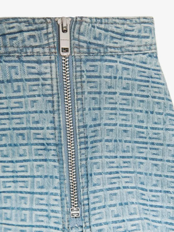 Women Girl 4 To 12 Years Givenchy Asymmetrical Skirt Shorts In 4G Denim Denim Blue