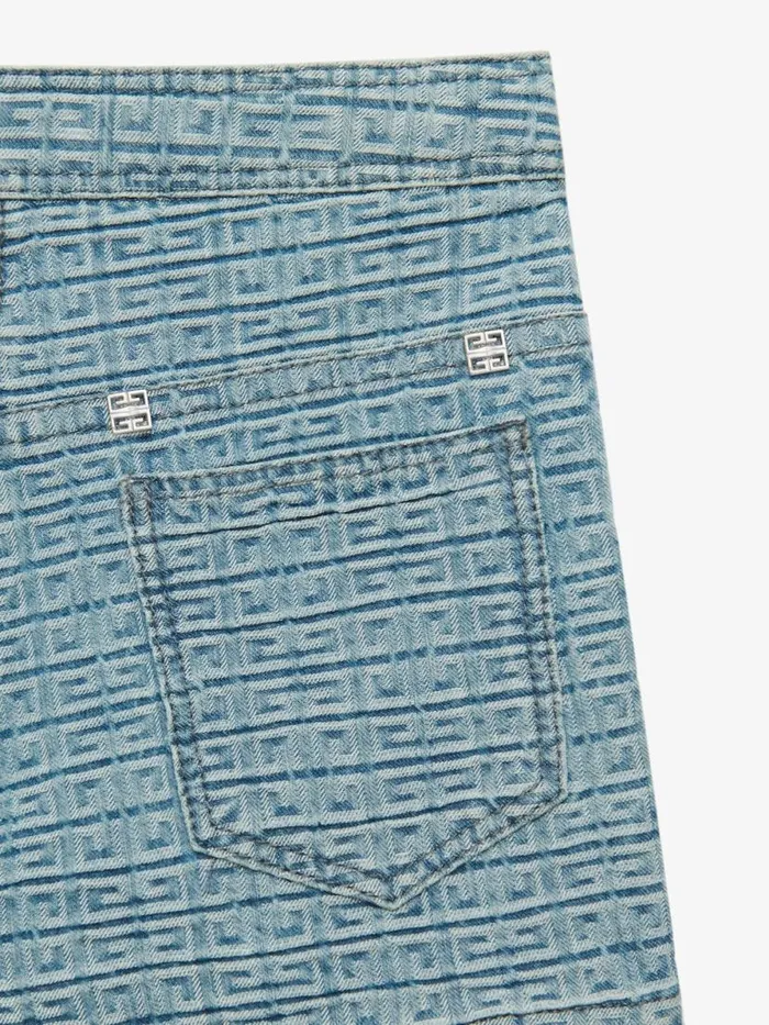 Women Girl 4 To 12 Years Givenchy Asymmetrical Skirt Shorts In 4G Denim Denim Blue
