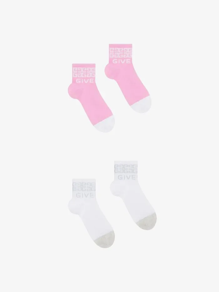Women Girl 4 To 12 Years Givenchy Socks In GIVENCHY 4G Jacquard Set Whitepink Women Girl 4 To 12 Years Givenchy Socks In GIVENCHY 4G Jacquard Set Whitepink