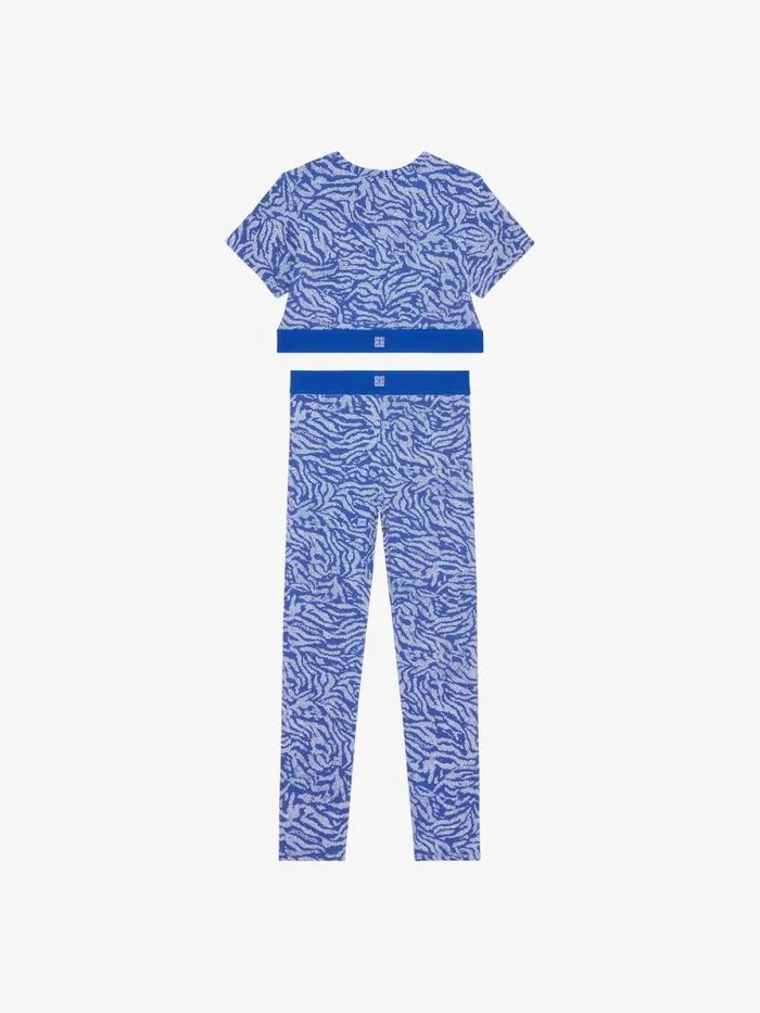 Women Girl 4 To 12 Years Givenchy Tshirt And Legging With Zebra Print Set Whiteblue Women Girl 4 To 12 Years Givenchy Tshirt And Legging With Zebra Print Set Whiteblue