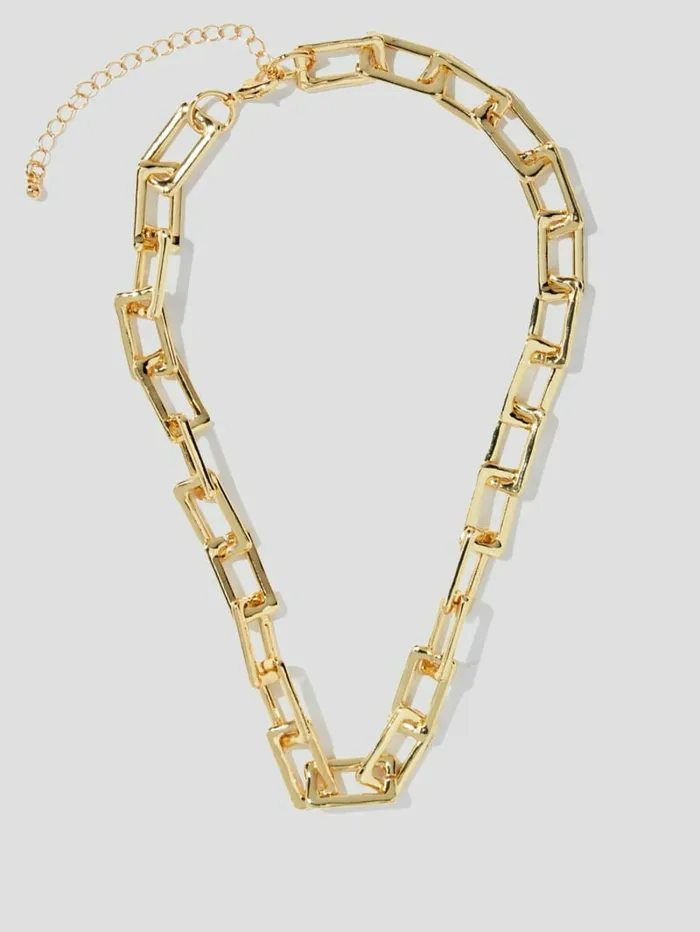 Women GoldTone Chunky Chain Necklace Gold Jewelry GUESS