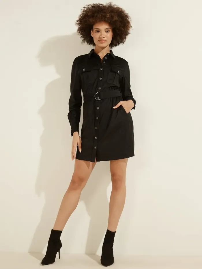 Women GUESS Dora FauxSuede Dress Black Dresses and Jumpsuits Women GUESS Dora FauxSuede Dress Black Dresses and Jumpsuits