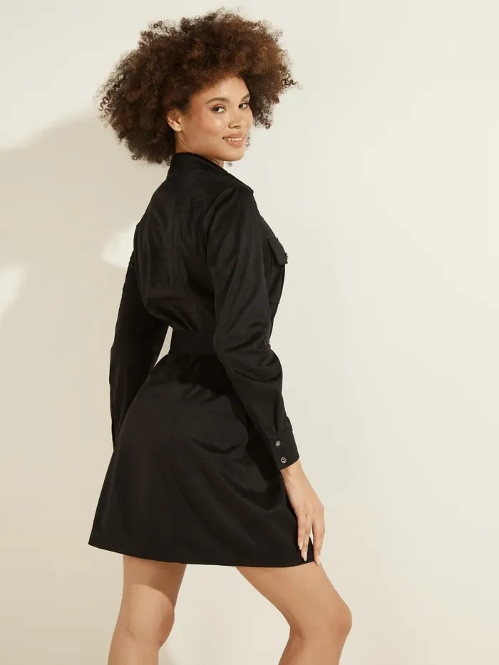 Women GUESS Dora FauxSuede Dress Black Dresses and Jumpsuits Women GUESS Dora FauxSuede Dress Black Dresses and Jumpsuits