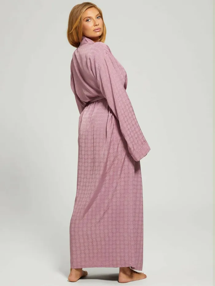 Women GUESS Doris Satin Night Gown Robe 4g Shiny Jacquard Winegar Intimates Women GUESS Doris Satin Night Gown Robe 4g Shiny Jacquard Winegar Intimates
