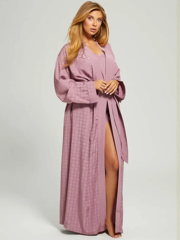 Women GUESS Doris Satin Night Gown Robe 4g Shiny Jacquard Winegar Intimates Women GUESS Doris Satin Night Gown Robe 4g Shiny Jacquard Winegar Intimates