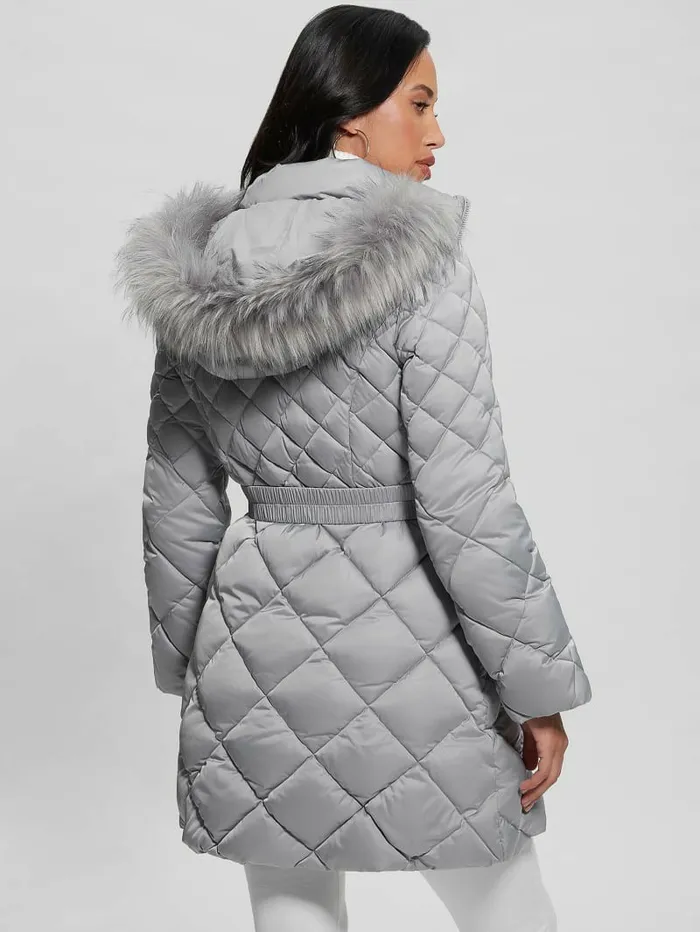 Women GUESS Eco Olga Quilted Down Jacket Starry Ice Multi Jackets and Coats Women GUESS Eco Olga Quilted Down Jacket Starry Ice Multi Jackets and Coats