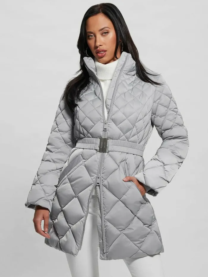 Women GUESS Eco Olga Quilted Down Jacket Starry Ice Multi Jackets and Coats Women GUESS Eco Olga Quilted Down Jacket Starry Ice Multi Jackets and Coats