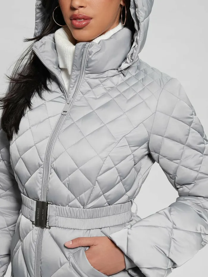 Women GUESS Eco Olga Quilted Down Jacket Starry Ice Multi Jackets and Coats Women GUESS Eco Olga Quilted Down Jacket Starry Ice Multi Jackets and Coats