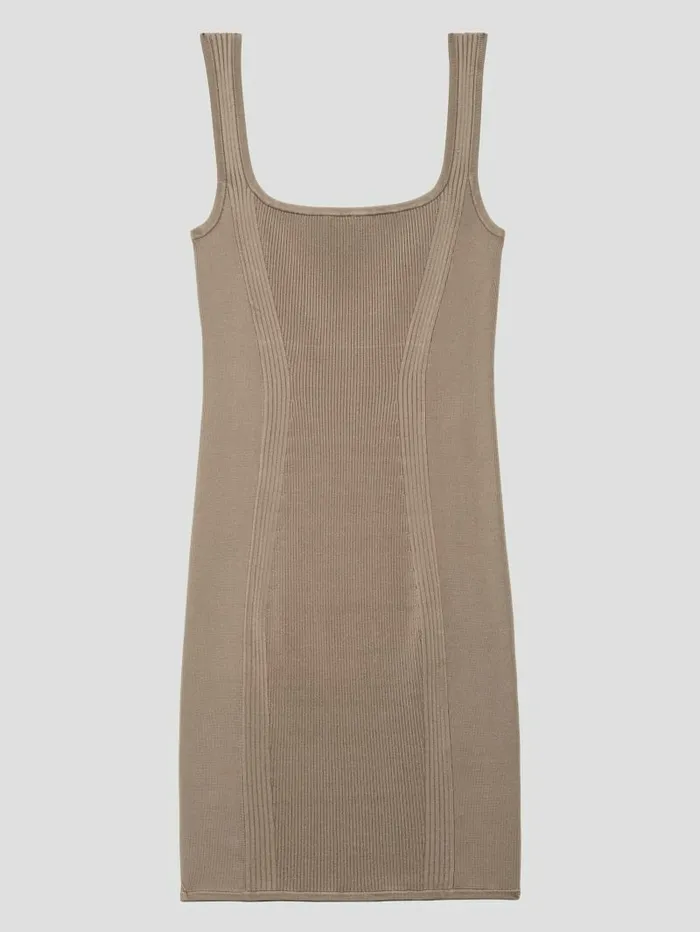 Women GUESS Lucia RibKnit Mini Dress Silk Taupe Dresses and Jumpsuits Women GUESS Lucia RibKnit Mini Dress Silk Taupe Dresses and Jumpsuits