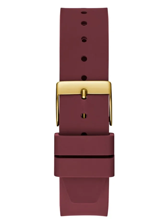 Women GUESS Maroon GoldTone Silicon Watch Rose Gold Watches Women GUESS Maroon GoldTone Silicon Watch Rose Gold Watches