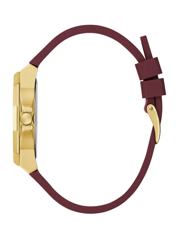 Women GUESS Maroon GoldTone Silicon Watch Rose Gold Watches Women GUESS Maroon GoldTone Silicon Watch Rose Gold Watches