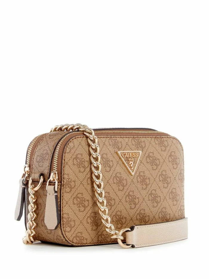 Women GUESS Noelle Quatto G Camera Crossbody Latte Logo Handbags Women GUESS Noelle Quatto G Camera Crossbody Latte Logo Handbags