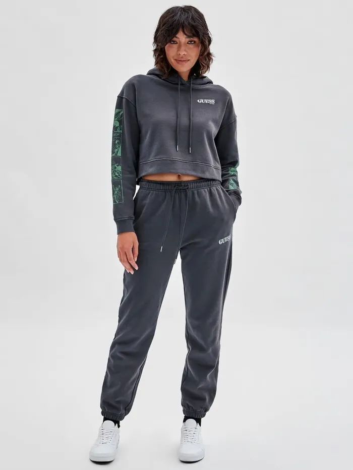 Women GUESS Originals x Batman Joggers Jet Black Multi Activewear GUESS Women GUESS Originals x Batman Joggers Jet Black Multi Activewear GUESS