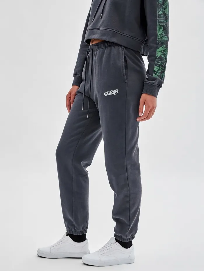 Women GUESS Originals x Batman Joggers Jet Black Multi Activewear GUESS Women GUESS Originals x Batman Joggers Jet Black Multi Activewear GUESS