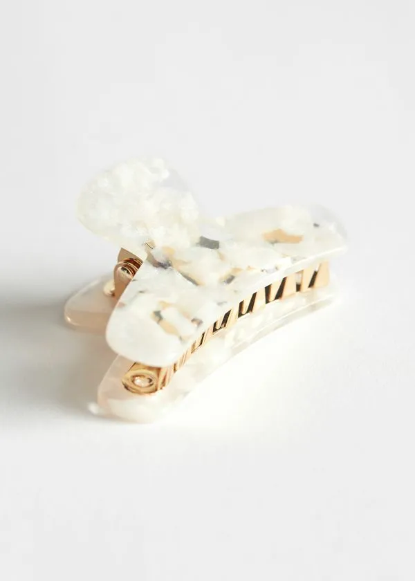 Women Hair Accessories and Other Stories Clouded Acetate Hair Grip White