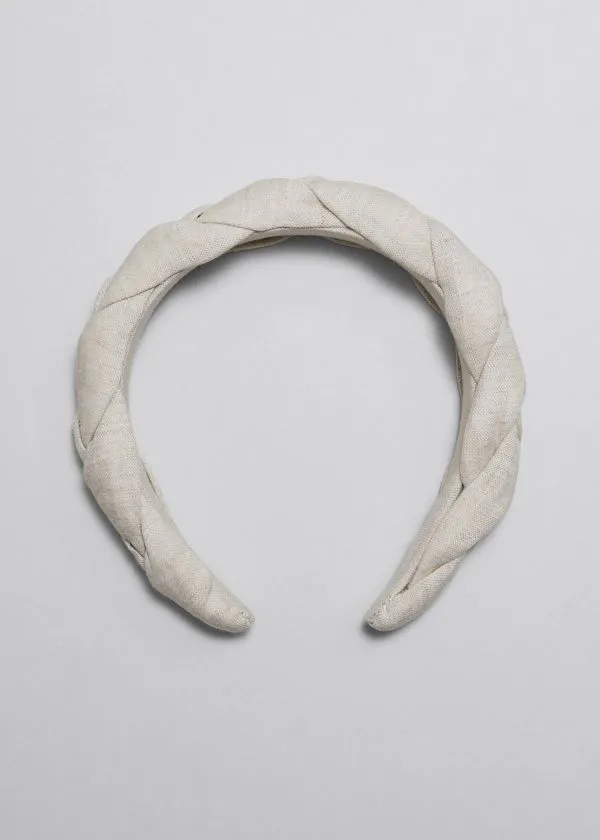 Women Hair Accessories and Other Stories Linen Alice Band Beige Women Hair Accessories and Other Stories Linen Alice Band Beige