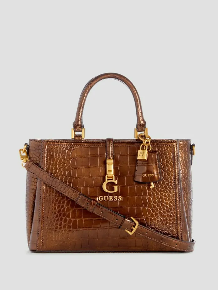 Women Handbags GUESS James Girlfriend Satchel Bronze