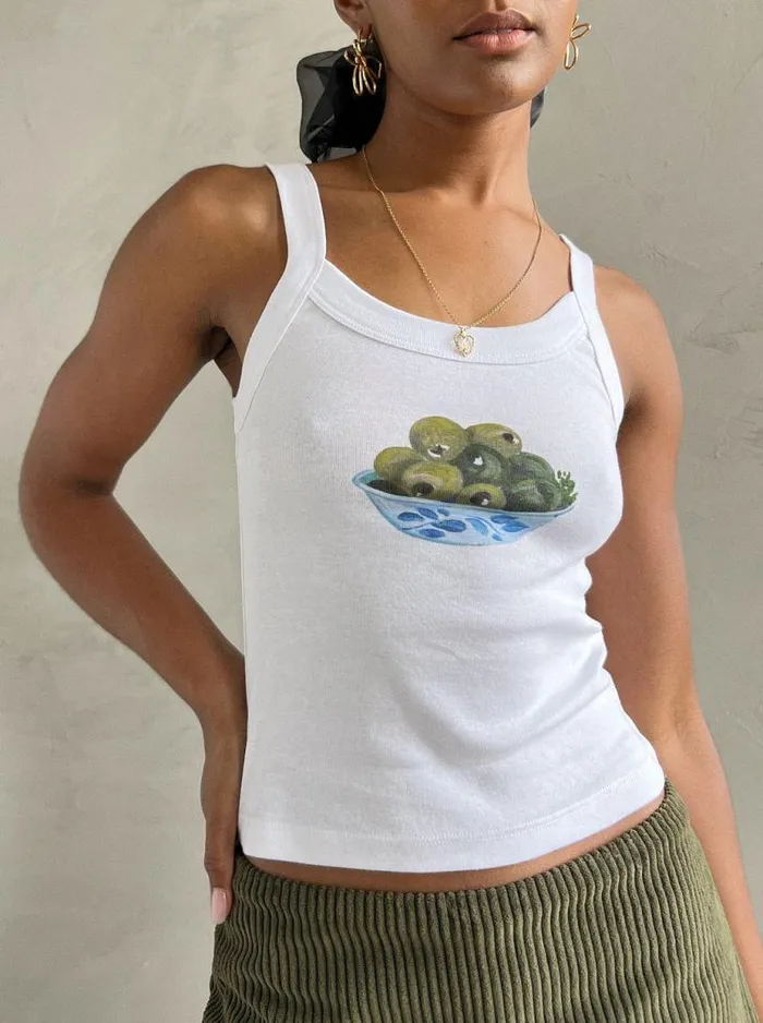 Women Harley Tank Olive Bowl Lisa Says Gah Knit Tops