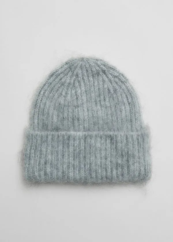 Women Headwear and Other Stories Brushed MohairBlend Beanie Grey
