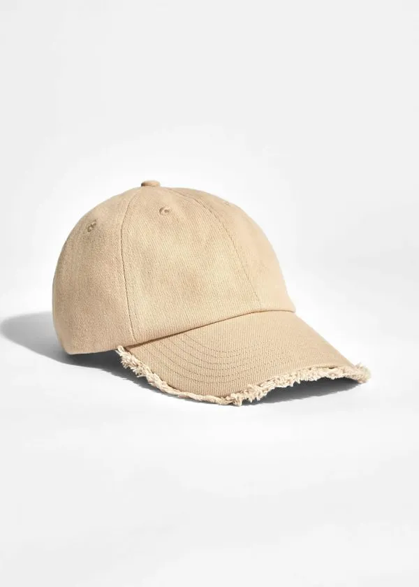 Women Headwear and Other Stories Fringed Baseball Cap Ecru
