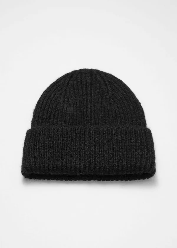 Women Headwear and Other Stories Wool Blend Beanie Black