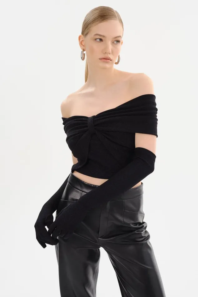 Women HELENA Lurex Knit Evening Gloves Black LAMARQUE Other Women HELENA Lurex Knit Evening Gloves Black LAMARQUE Other