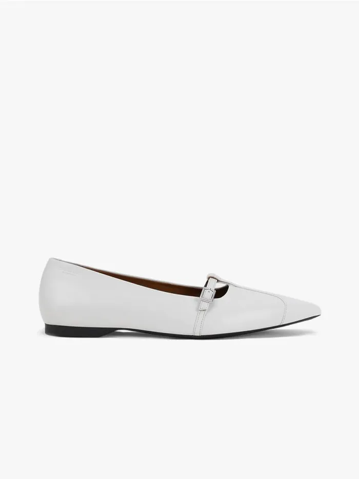 Women Hermine Pointed Flat White Lisa Says Gah Flats