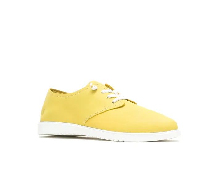 Women Hush Puppies Everyday Lace Up Sun Yellow Nubuck Sneakers