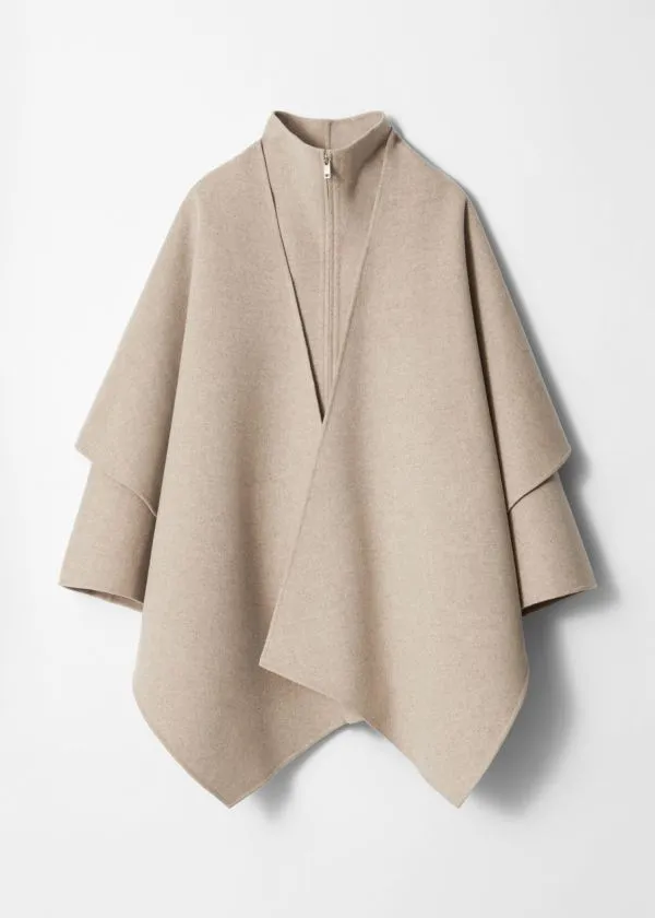 Women Jackets and Coats and Other Stories Asymmetric Wool Cape Beige Women Jackets and Coats and Other Stories Asymmetric Wool Cape Beige