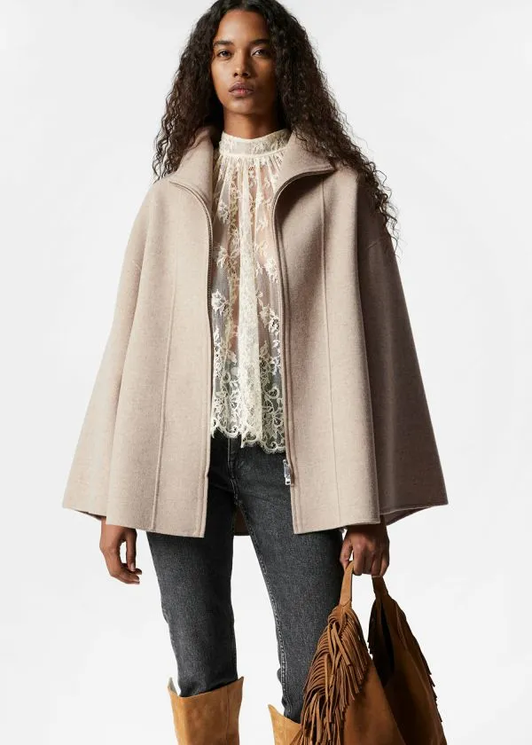 Women Jackets and Coats and Other Stories Asymmetric Wool Cape Beige Women Jackets and Coats and Other Stories Asymmetric Wool Cape Beige