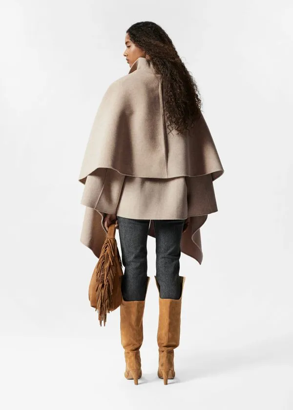 Women Jackets and Coats and Other Stories Asymmetric Wool Cape Beige Women Jackets and Coats and Other Stories Asymmetric Wool Cape Beige