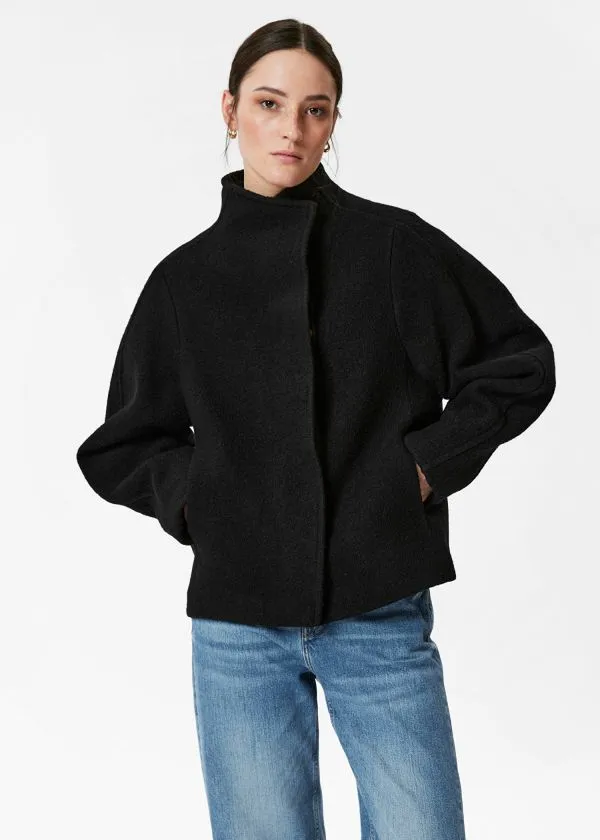 Women Jackets and Coats and Other Stories Asymmetric Wool Jacket Black