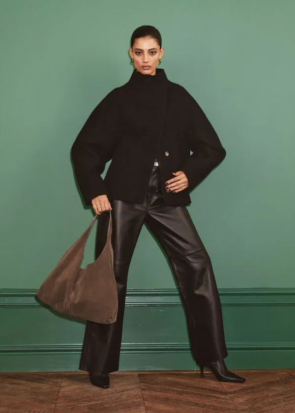 Women Jackets and Coats and Other Stories Asymmetric Wool Jacket Black