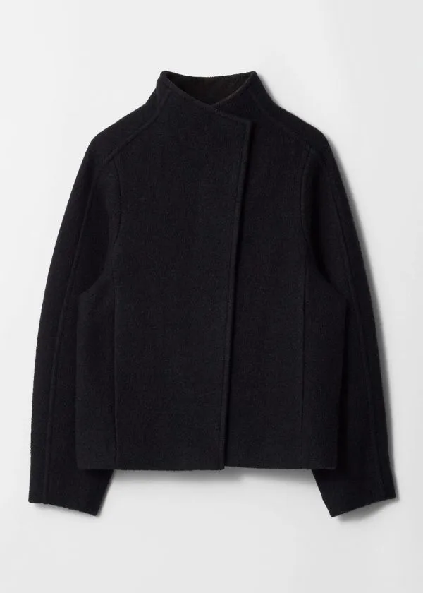 Women Jackets and Coats and Other Stories Asymmetric Wool Jacket Black