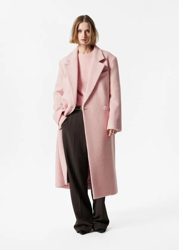 Women Jackets and Coats and Other Stories DoubleBreasted Wool Coat Light Pink Women Jackets and Coats and Other Stories DoubleBreasted Wool Coat Light Pink