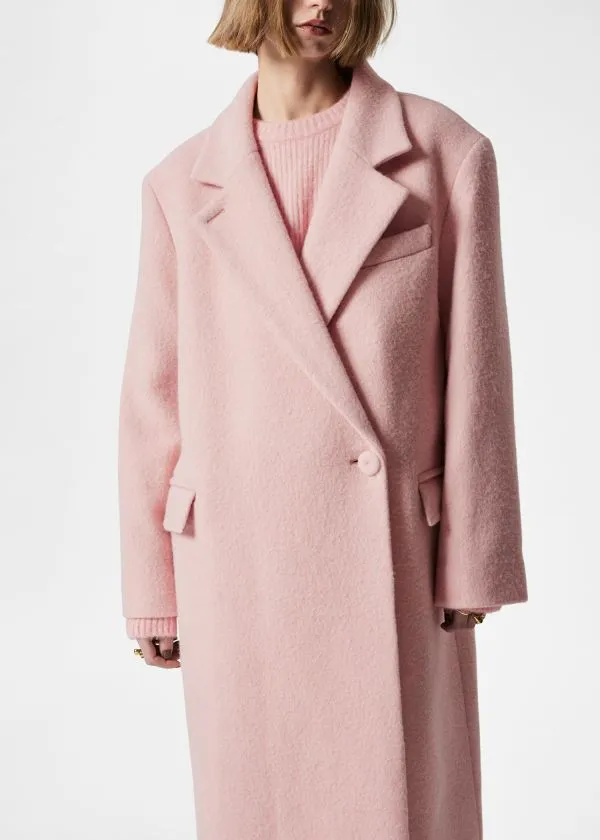 Women Jackets and Coats and Other Stories DoubleBreasted Wool Coat Light Pink