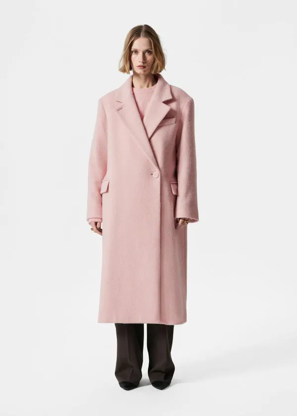 Women Jackets and Coats and Other Stories DoubleBreasted Wool Coat Light Pink