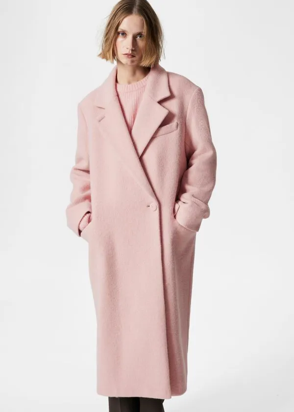 Women Jackets and Coats and Other Stories DoubleBreasted Wool Coat Light Pink