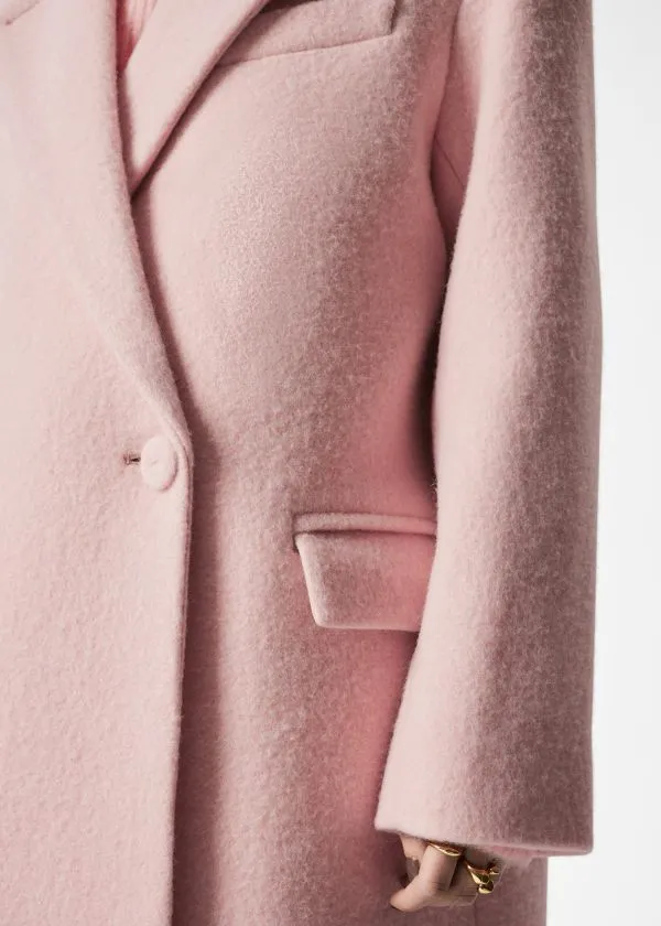 Women Jackets and Coats and Other Stories DoubleBreasted Wool Coat Light Pink