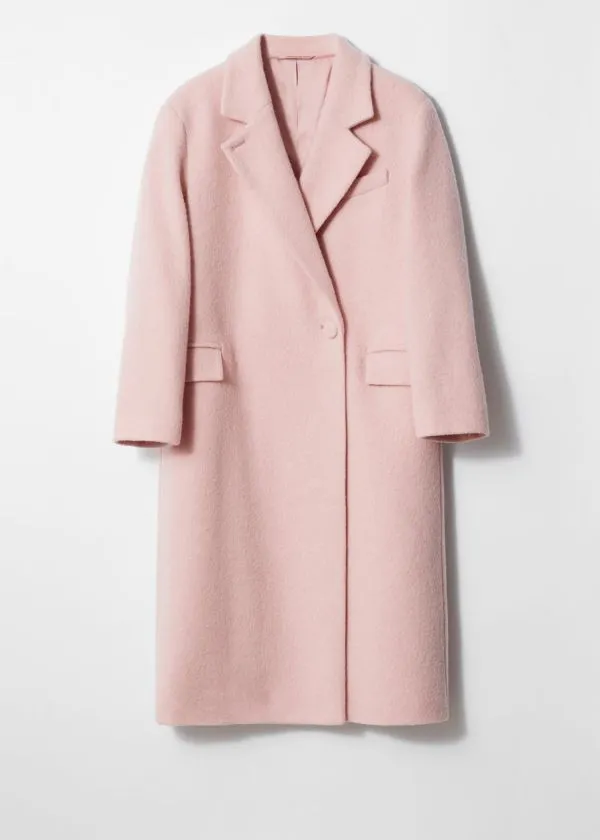 Women Jackets and Coats and Other Stories DoubleBreasted Wool Coat Light Pink