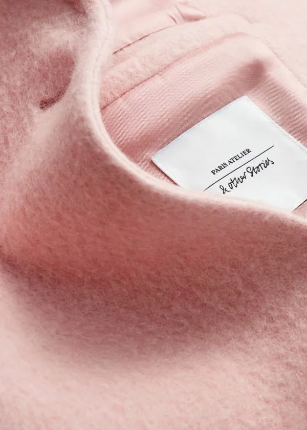 Women Jackets and Coats and Other Stories DoubleBreasted Wool Coat Light Pink
