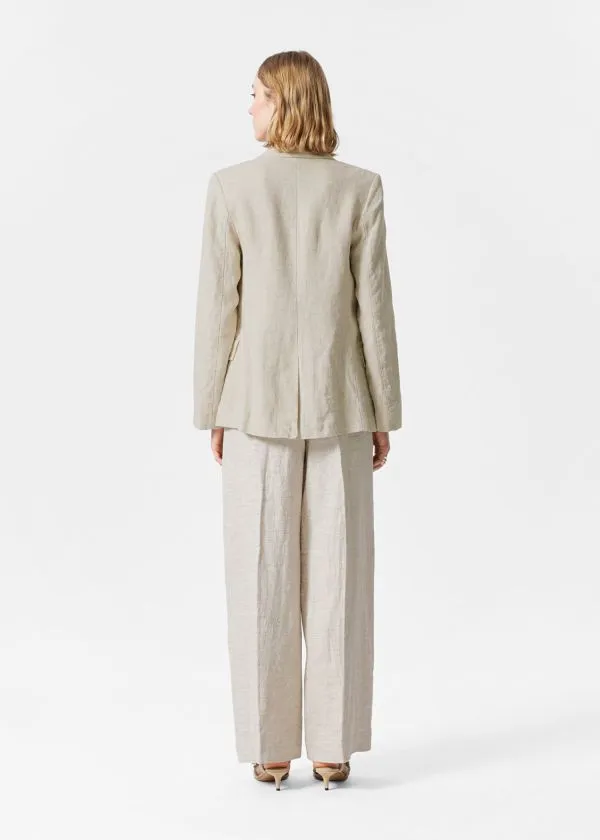 Women Jackets and Coats and Other Stories Fitted Linen Blazer Beige