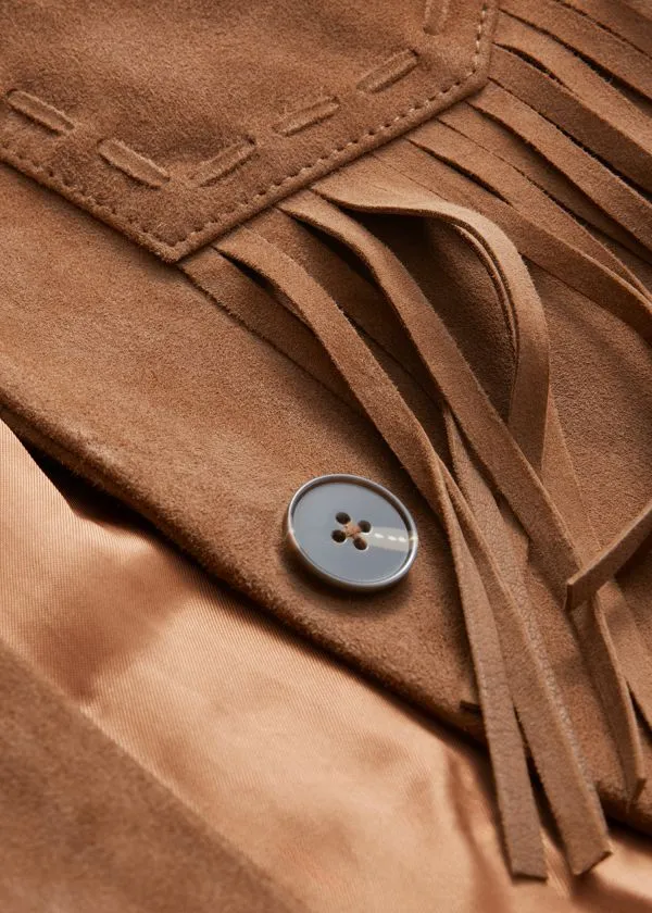 Women Jackets and Coats and Other Stories Fringe Suede Jacket Brown