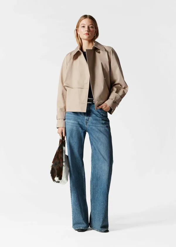 Women Jackets and Coats and Other Stories Short Trench Coat Jacket Beige